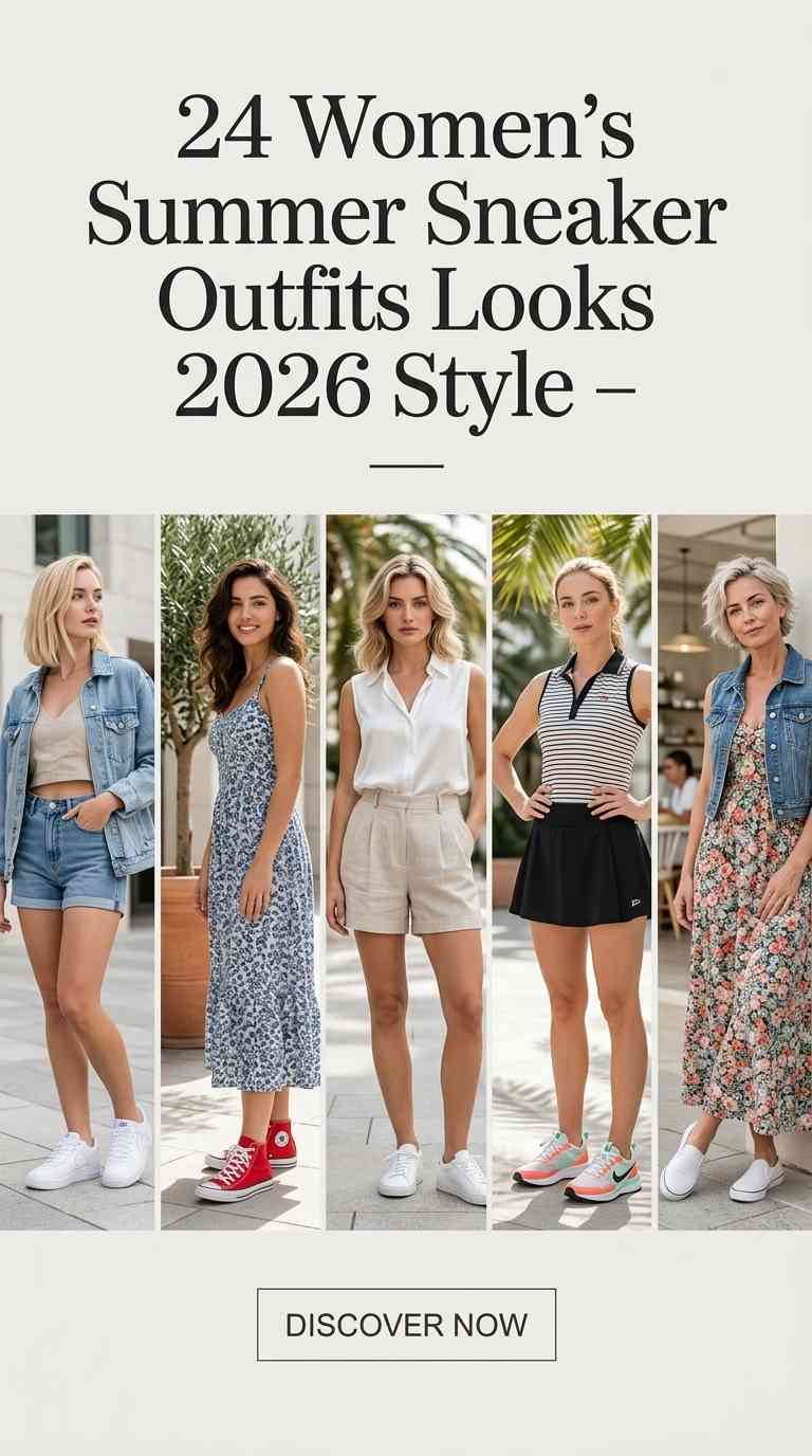 Women's Summer Sneaker Looks 2026 Style – 24 Stylish Outfit Ideas