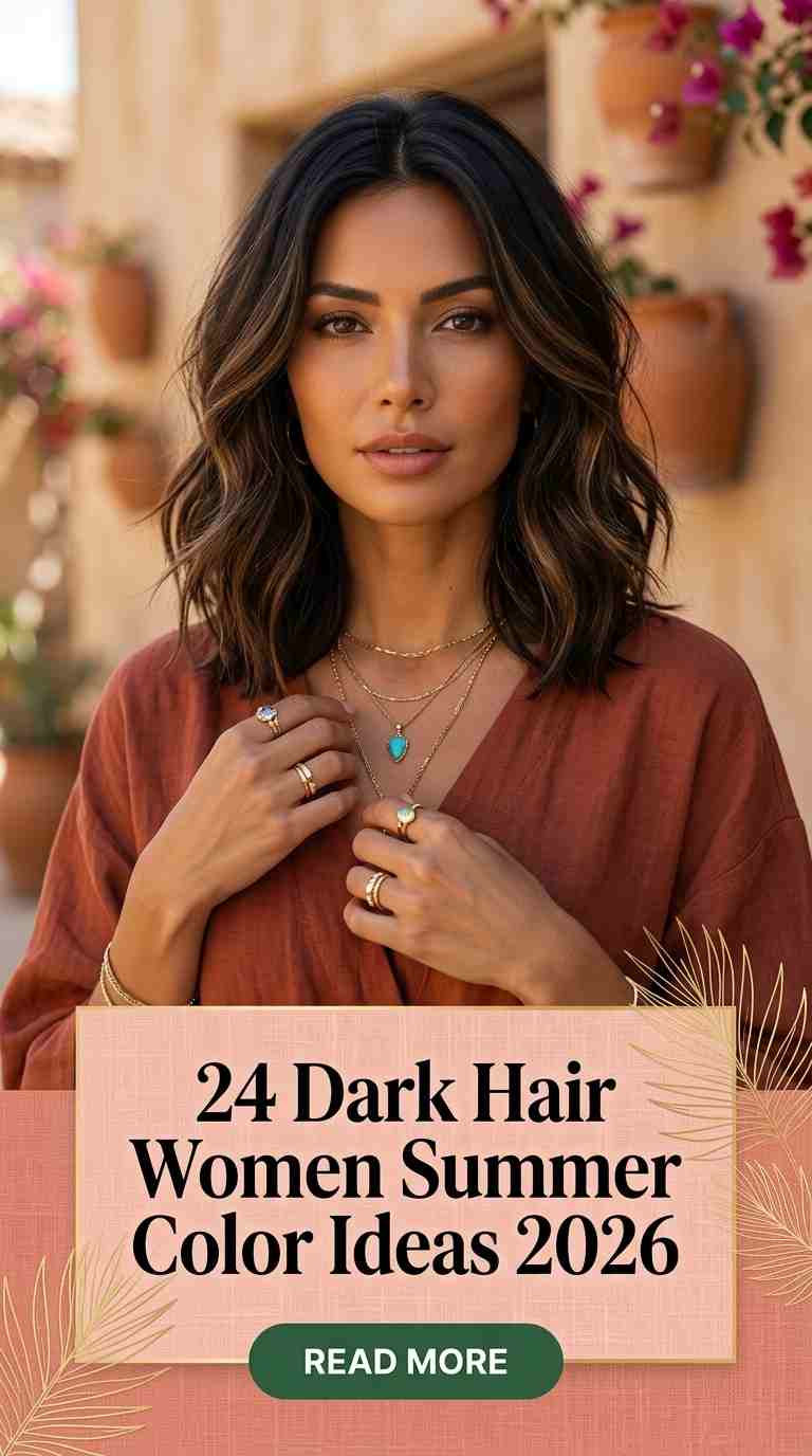 Women Summer Hair Color Ideas 2026 for Dark Hair with Elegance – 24 Chic Glossy Styles