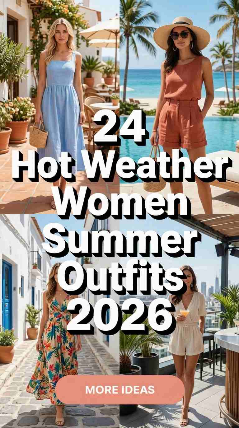 Chic Hot Weather Women Summer Outfits 2026 – 24 Light & Stylish Looks