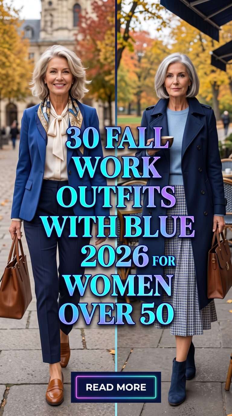 30 Fall Work Outfits with Blue 2026 for Women Over 50 – Chic Office Style Made Easy