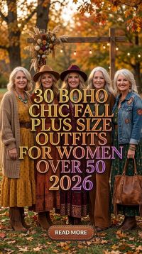 30 Boho Chic Fall Plus Size Outfits for Women Over 50 2026 – Effortless, Elegant & Timeless Style