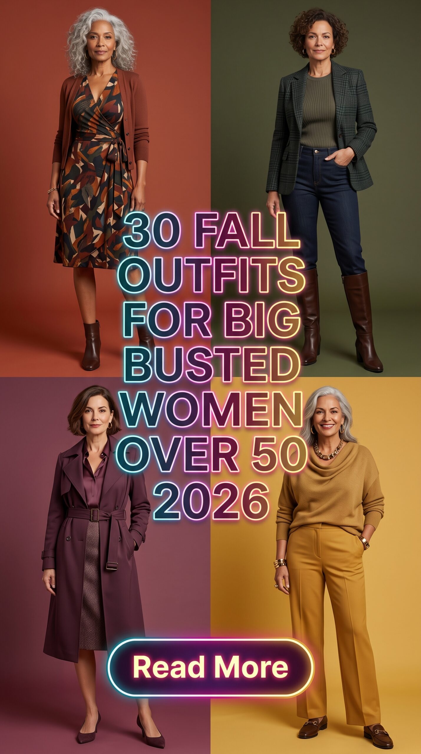 30 Fall Outfits for Big Busted Women Over 50 2026 – Flattering, Comfortable & Chic