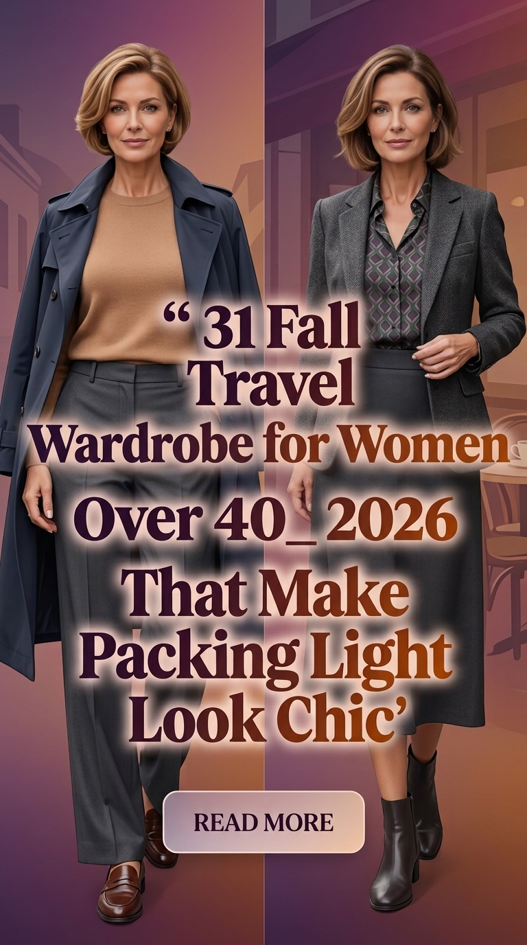 31 Fall Travel Wardrobe Ideas for Women Over 40 2026 – Pack Light, Dress Chic