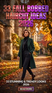 33 Fall Bobbed Haircuts for Women 2026 – Stylish Bob Ideas with Soft Layers, Waves, Bangs and Modern Cuts to Refresh Your Look This Season