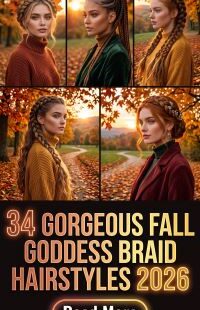 34 Gorgeous Fall Goddess Braid Hairstyles 2026 – Stunning, Chic and Versatile Protective Style Ideas with Curly Braids and Elegant Updos