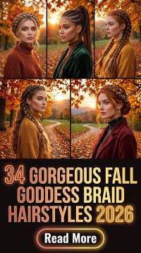 34 Gorgeous Fall Goddess Braid Hairstyles 2026 – Stunning, Chic and Versatile Protective Style Ideas with Curly Braids and Elegant Updos
