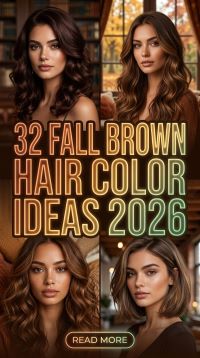 32 Fall Brown Hair Color Ideas 2026 – Gorgeous Brunette Shades with Rich Chocolate, Caramel, Mocha and Dimensional Autumn Tones You'll Want to Save