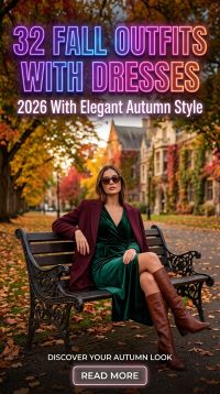 32 Fall Outfits with Dresses 2026 – Chic Ways to Style Dresses with Cozy Layers & Minimalist Autumn Fashion