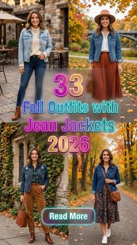 33 Fall Outfits with Jean Jackets 2026 – Stylish Ways to Wear Denim with Minimalist Layers & Effortless Autumn Fashion