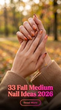 33 Fall Medium Nail Ideas 2026 – Trendy, Chic and Stylish Manicure Designs with Rich Autumn Colors and Creative Nail Art to Wear All Season