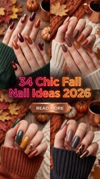 34 Fall Nails 2026 – Chic and Elegant Autumn Manicure Ideas with Rich Colors, Cozy Neutrals, Tips and Trendy Seasonal Nail Art