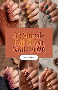 32 Simple Fall Short Nails 2026: Cute Autumn Nail Ideas, Cozy Manicure Designs & Trendy Short Nail Looks to Try This Season