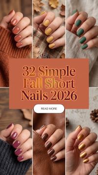 32 Simple Fall Short Nails 2026: Cute Autumn Nail Ideas, Cozy Manicure Designs & Trendy Short Nail Looks to Try This Season