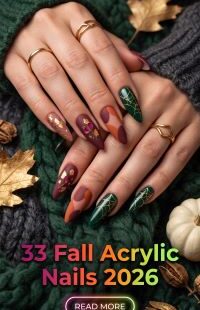 33 Fall Acrylic Nails 2026: Trendy, Chic and Gorgeous Autumn Nail Designs, Colors and Manicure Ideas You’ll Want to Copy This Season