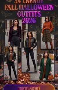 34 Trendy Fall Halloween Outfits 2026: Best Halloween Costume Ideas for Women, Cute, Chic, Stylish & Spooky Autumn Looks, Halloween Party Outfit Inspo & Pinterest-Worthy Fall Fashion Ideas