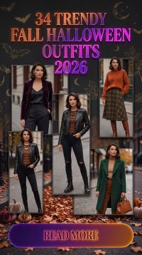 34 Trendy Fall Halloween Outfits 2026: Best Halloween Costume Ideas for Women, Cute, Chic, Stylish & Spooky Autumn Looks, Halloween Party Outfit Inspo & Pinterest-Worthy Fall Fashion Ideas