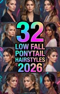 32 Low Fall Ponytail Hairstyles 2026: Easy Low Ponytail Hair Ideas to Beat the Heat in Style, Perfect for Everyday Looks, Casual Outfits and Autumn Hair Inspo