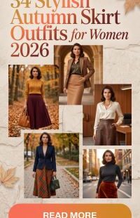 34 Trending Fall Skirt Outfits for Women 2026: Elegant Autumn Outfit Ideas with Sweaters, Boots, Jackets and Trendy Seasonal Looks You’ll Absolutely Love