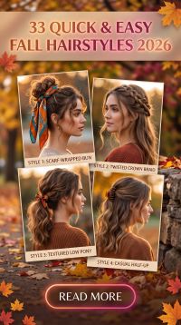 33 Quick & Easy Fall Hairstyles 2026: Effortless Autumn Hair Ideas for Women, Including Simple Ponytails and Heat-Friendly Styles for an Easy Warm-Weather Look