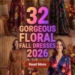 32 Gorgeous Floral Fall Dresses 2026: Elegant Autumn Dress Ideas for Women, Including Floral Maxi, Jackets, Cardigans and Stylish Seasonal Layers You’ll Absolutely Love
