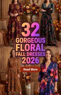 32 Gorgeous Floral Fall Dresses 2026: Elegant Autumn Dress Ideas for Women, Including Floral Maxi, Jackets, Cardigans and Stylish Seasonal Layers You’ll Absolutely Love