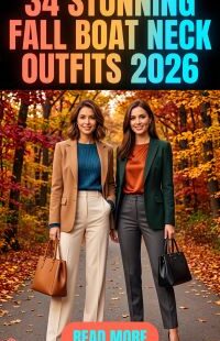 34 Stunning Fall Boat Neck Outfits for Women 2026: Stylish Autumn Outfit Ideas with Boat Neck Sweaters, Dresses, Trousers and Boots for a Gorgeous Seasonal Look