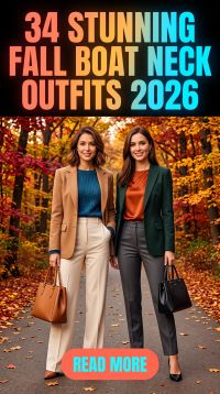 34 Stunning Fall Boat Neck Outfits for Women 2026: Stylish Autumn Outfit Ideas with Boat Neck Sweaters, Dresses, Trousers and Boots for a Gorgeous Seasonal Look