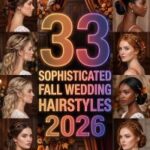 33 Modern Fall Wedding Hairstyles Trends 2026: Chic, Elegant, Romantic & Stylish Bridal, Bridesmaid and Wedding Guest Hair Ideas Featuring Updos, Buns, Braids, Curls, Waves, Half-Up Styles and Gorgeous Autumn Wedding Looks