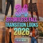 34 Trendy Fall Transition Outfits to Wear in 2026 – Chic, Casual & Stylish Layered Looks for Changing Weather with Jeans, Sweaters, Cardigans, Jackets, Dresses, Boots and Easy Seasonal Styling Ideas