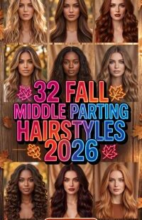 32 Fall Middle Parting Hairstyles 2026: Chic and Trendy Hair Ideas to Try This Autumn