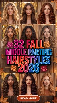32 Fall Middle Parting Hairstyles 2026: Chic and Trendy Hair Ideas to Try This Autumn