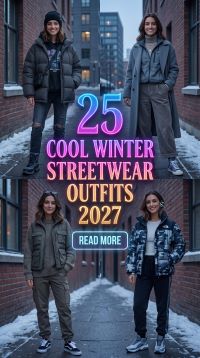 25 Elevated Winter Streetwear Outfits 2027 – Cool-Girl Layers, Oversized Silhouettes, Sneakers & Statement Outerwear for Effortless Urban Style