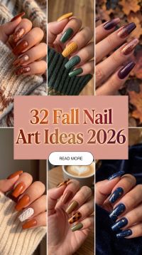 32 Fall Nail Art Ideas 2026 – Chic Autumn Manicure Inspiration with Brown, Burgundy, Neutral and Trendy Seasonal Designs
