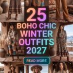 25 Elevated Boho Chic Winter Outfits for Women 2027 – Luxe Layers, Textured Knitwear, Statement Boots & Artistic Accessories for Effortlessly Creative Style