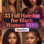33 Fall Modern Hairdos for Black Women 2026: Chic, Trendy & Protective Hairstyles to Try This Season, Featuring Knotless Braids, Box Braids, Twists, Cornrows, Locs, Natural Hair, Ponytails, Updos and Gorgeous Low-Maintenance Autumn Looks