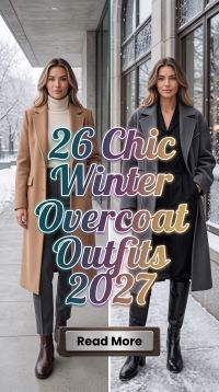 26 Overcoat Winter Outfits 2027 – How to Upgrade Your Cold-Weather Wardrobe with Tailored Layers, Luxe Knitwear, Statement Boots, Neutral Tones & Effortlessly Chic Accessories