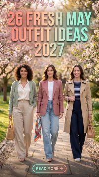 26 Fresh May Outfit Ideas 2027 – How to Upgrade Your Spring Wardrobe with Chic Layers, Lightweight Dresses, Tailored Trousers, Denim, Trendy Tops, Stylish Shoes & Elegant Accessories