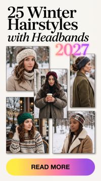 25 Winter Hairstyles with Headbands 2027 – How to Upgrade Your Cold-Weather Look with Velvet Headbands, Knitted Ear Warmers, Pearl Accessories, Soft Waves, Sleek Buns, Braids & Effortless Cozy Hairstyles