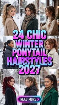 24 Chic Winter Hairstyles for 2027: Elegant Ponytails, Sleek Buns, Braided Looks & Cozy Hair Ideas to Elevate Your Cold-Weather Style