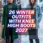 26 Trending Knee High Boots Outfits 2027 – How to Style Dresses, Skirts, Jeans, Coats, Blazers & Cozy Knitwear for Chic Everyday and Winter Looks