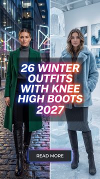 26 Trending Knee High Boots Outfits 2027 – How to Style Dresses, Skirts, Jeans, Coats, Blazers & Cozy Knitwear for Chic Everyday and Winter Looks