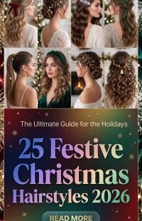 25 Trending December Christmas Hairstyles 2026 – Viral Holiday Hair Ideas, Cute Updos, Bows, Curls, Braids & Festive Glam Styles Everyone Will Love